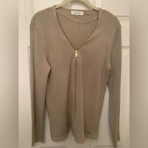 Womens Calvin’s Klein Zip up gold top